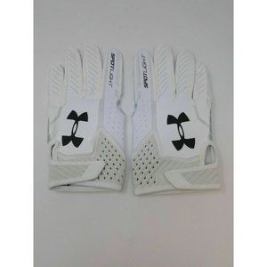 New Under Armour Men's White Spotlight WR Football Gloves - Size 3XLarge